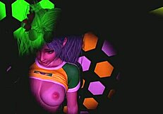 Beautiful teen riding big cock in club with tan lines