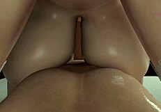 Trapped in a room with a lustful 3D cartoon doll, riding and sucking feels unreal