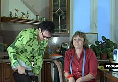A hot milf gives a blowjob and gets her muff licked by a young stud