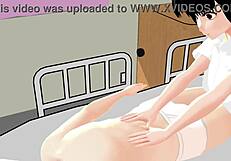 Mia hentai nurse plays dirty doctor games with anime girl