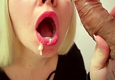 Why Settle for Less? Close-Up Blowjob with Huge Cumshot!