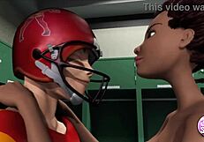 NAUGHTY TEEN CHEERLEADER RIDES QUARTERBACK'S COCK! In the locker room!