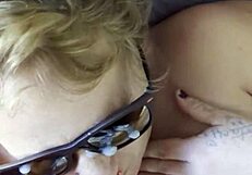 busty milf rides doc's cock for a huge cum load on her shaved pussy