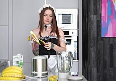 Fucked my slutty maid and filled her mouth with cum 😈