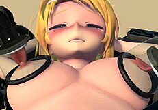 Rin relaxes on the massage chair