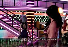 is ms denvers teasing with her big tits in corset at the night club?