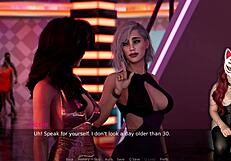 is ms denvers teasing with her big tits in corset at the night club?