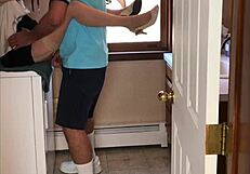 Sexy milf surrenders in laundry room