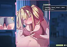 Ayano Wakes Me With Blowjob Surprise In Anime Game