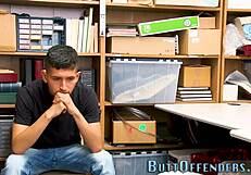 Young man interacts with officer casually