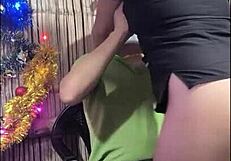 Beautiful Curly-Haired Indian Brunette Bent Over for Stepson on Christmas. She Begs to Be Fucked Hard Like a Slut.