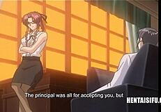 hentai dude ruthlessly dominates classmates with anal and titty action