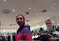 Attractive czech teen seduced in shopping centre and shagged in pov?