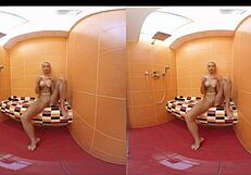 Hot blonde Karol Lilien in hardcore shower scenes