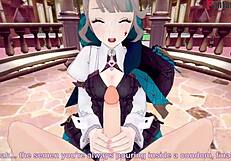 Damn! Lynette Sucks and Bangs Hard in Genshin Impact Scene