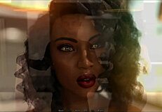 Brunette milf dances in a game setting with energetic moves