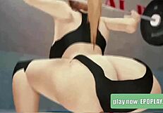 Blonde Working Out Clothed Version in Gym with Ass Focus