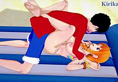 Have you seen nami, vivi, and luffy in intense creampie sex from one piece hentai?