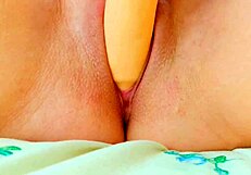 Petite teen 18+ cutie masturbates her tight pussy with a big rubber cock to orgasm.