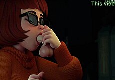 Double penetration in anime porn: Velma’s big ass gets pounded hard