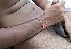 Indian Desi gay guys jerking big cocks in wild public outdoor fun