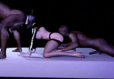 omg, 3d cute asian slut in sexy rabbit dress threesomes with two bbc 😍