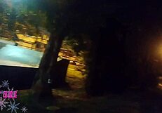 Curvy Tattooed Friends Flash Young Bodies in Public Backstage Group Fun