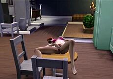 Watch Brunette Masturbate to Redhead Marjorie in Voyeur Comedy!