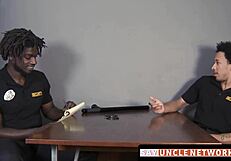 muscle security officer drills gay guy