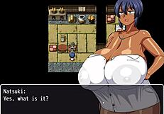 tanned girl natsuki in hentai game photoshoot turned massage 😏