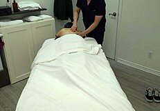 Petite Japanese girl seduced and taken twice during massage session