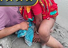 Indian Boudi Gets Bent Over And Fucked Beside River