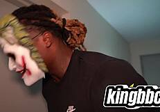 Milf whore gets tricked into anal and face fucking on halloween