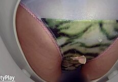 Hey, watch me piss in panties on toilet cam, okay?