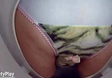Hey, watch me piss in panties on toilet cam, okay?