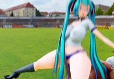 I watch Haku and Miku perform lewd gymnastics in anime style