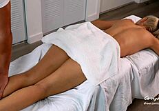 In-Home Masseur Fingers Babe to Orgasm During Massage