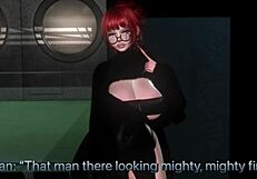 White Slut Sucks Hard in Secondlife Cartoon Scene