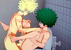 My Hero Academia yaoi fun with Midoriya getting drilled by Bakugou! Creampie action! 😍