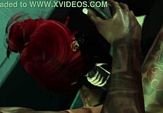 White Slut Sucks Hard in Secondlife Cartoon Scene