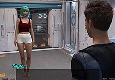 Stranded in space, checking on the hot big tits doctor
