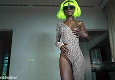 skinny ebony girl with perfect tits and goofy personality