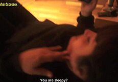 watching a movie with stepsister leads to her sucking my dick