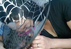 Latina blonde sucks big cock