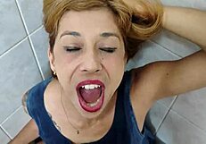 is this whore getting pissed on while fucked and cumshot?