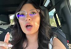 latina squirts in outdoor car sex with cami strella