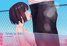 Schoolgirl says, 'Watch me give a blowjob in this hgame'