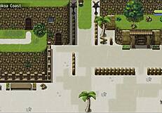 in lost lagoon harem game ep 3, she fell in the water without panties, huge boobs exposed