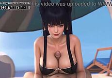 Dead Or Alive Nyotengu Cosplay Titjob Ends Happily In Uncensored Hentai