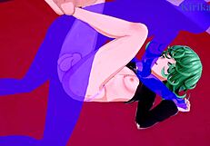 Tatsumaki and fubuki fuck old man intensely in one-punch man hentai